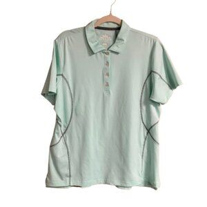 Peter Millar Active Women's Mint Green E4 Wicking 50 UPF Polo Shirt X-Large EUC